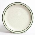 Tuxton China Emerald 7.25 in. Narrow Rim with Green Speckle China Plate - American White - 3 Dozen TES-007